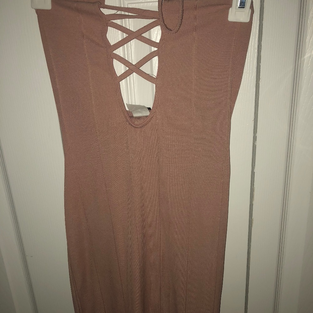 Dusty Pink Bodycon Dress Halter Top